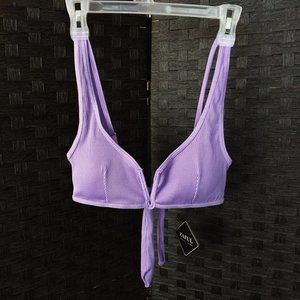 V-Wired Textured Ribbed Bikini Top